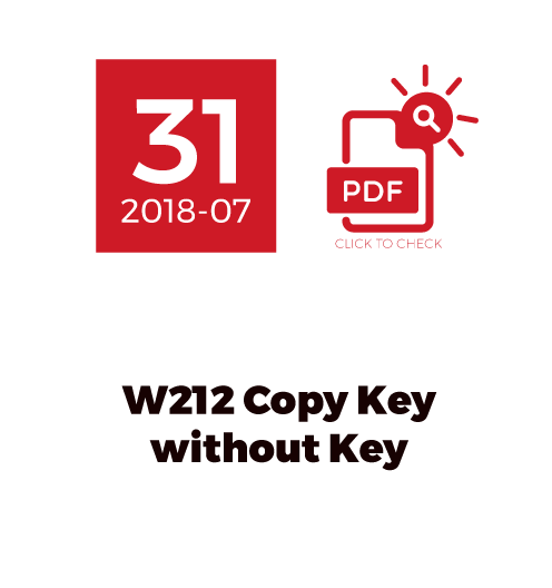 W212 Copy Key Without Key